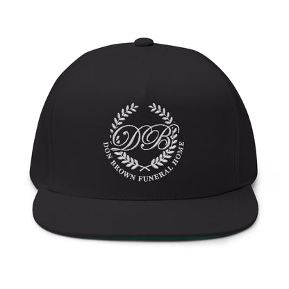 Embroidered Flat Bill Cap — Don Brown Funeral Home Logo (DBF)