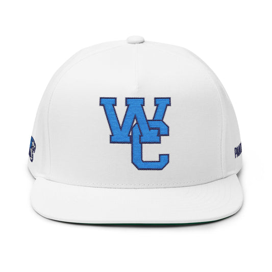 Embroidered Flat Bill Cap WC Logo Snapback
